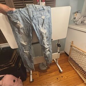 American Eagle Outfitters Light Blue Ripped Skinny Jeans